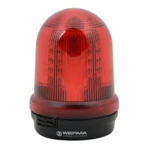 WERMA 82915055 Industrial Signal Beacon, 98mm, Red, Permanent/Blinking/Rotating, Base Mount, 24 VDC | CV6MQL