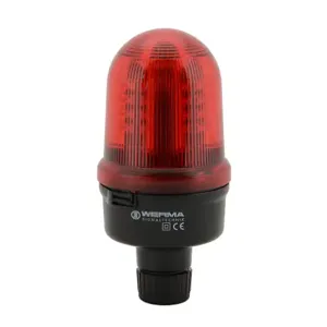 WERMA 82915755 Industrial Signal Beacon, 98mm, Red, Permanent/Blinking/Rotating, Tube Mount, 24 VDC | CV6MQM