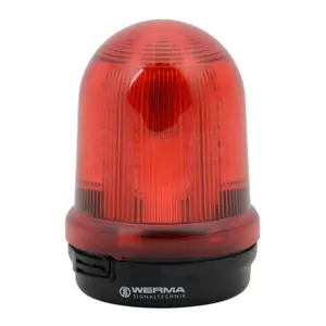 WERMA 82919055 Industrial Signal Beacon, 98mm, Red, Evs Flashing, Base Mount, 24 VDC | CV6MQN