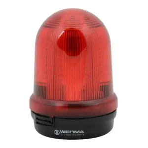 WERMA 82919068 Industrial Signal Beacon, 98mm, Red, Evs Flashing, Base Mount, 115-230 VAC | CV6MQP