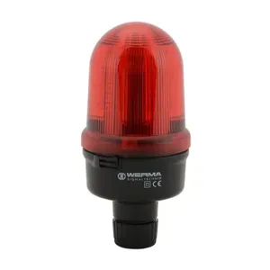 WERMA 82919755 Industrial Signal Beacon, 98mm, Red, Evs Flashing, Tube Mount, 24 VDC | CV6MQQ