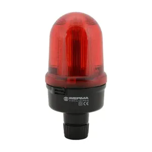 WERMA 82919768 Industrial Signal Beacon, 98mm, Red, Evs Flashing, Tube Mount, 115-230 VAC | CV6MQR