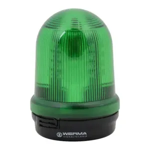 WERMA 82920055 Beacon Warning Light, Green, LED, 24VDC, 50000 hr Lamp Life, Dome, 5 25/64 Inch Height | CU9WDT 452U24