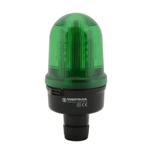 WERMA 82920755 Beacon Warning Light, Green, LED, 24VDC, 50000 hr Lamp Life, Dome, 5 25/64 Inch Height | CU9WDU 452U27