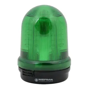 WERMA 82921055 Industrial Signal Beacon, 98mm, Green, Rotating, Base Mount, 24 VDC | CV6MQT