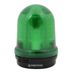 WERMA 82921068 Industrial Signal Beacon, 98mm, Green, Rotating, Base Mount, 115-230 VAC | CV6MQU