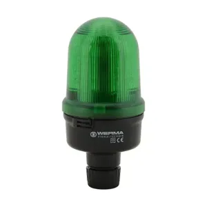 WERMA 82921768 Industrial Signal Beacon, 98mm, Green, Rotating, Tube Mount, 115-230 VAC | CV6MQW