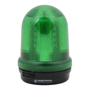 WERMA 82923067 Industrial Signal Beacon, 98mm, Green, Permanent, Base Mount, 115 VAC | CV6MQX