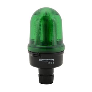 WERMA 82923767 Industrial Signal Beacon, 98mm, Green, Permanent, Tube Mount, 115 VAC | CV6MQY