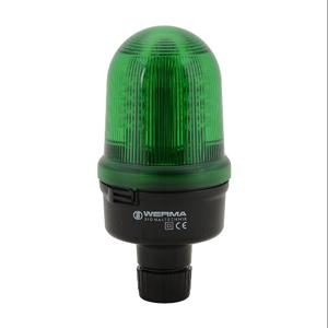 WERMA 82925755 Industrial Signal Beacon, 98mm, Green, Permanent/Blinking/Rotating, Tube Mount, 24 VDC | CV6MRA