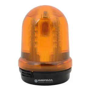 WERMA 82930055 Beacon Warning Light, Yellow, LED, 24VDC, 50000 hr Lamp Life, Dome, 5 25/64 Inch Height | CU9WEG 452U25