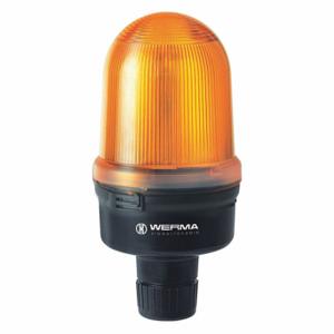 WERMA 82930755 Beacon Warning Light, Yellow, LED, 24VDC, 50000 hr Lamp Life, Dome, 5 25/64 Inch Height | CU9WEL 452U28