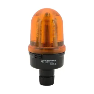 WERMA 82930755 Beacon Warning Light, Yellow, LED, 24VDC, 50000 hr Lamp Life, Dome, 5 25/64 Inch Height | CU9WEL 452U28