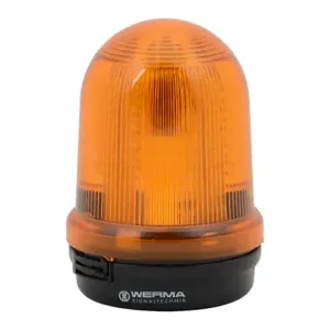 WERMA 82932068 Industrial Signal Beacon, 98mm, Yellow, Double Flash, Base Mount, 115-230 VAC | CV6MRG