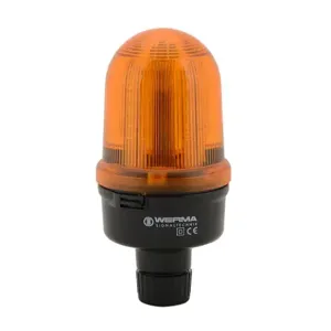 WERMA 82932755 Industrial Signal Beacon, 98mm, Yellow, Double Flash, Tube Mount, 24 VDC | CV6MRH