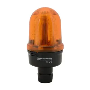 WERMA 82932768 Industrial Signal Beacon, 98mm, Yellow, Double Flash, Tube Mount, 115-230 VAC | CV6MRJ