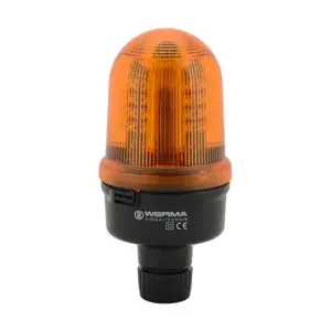 WERMA 82935755 Industrial Signal Beacon, 98mm, Yellow, Permanent/Blinking/Rotating, Tube Mount, 24 VDC | CV6MRN