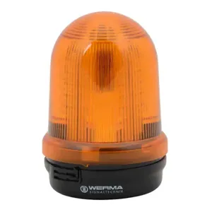 WERMA 82939055 Industrial Signal Beacon, 98mm, Yellow, Evs Flashing, Base Mount, 24 VDC | CV6MRP