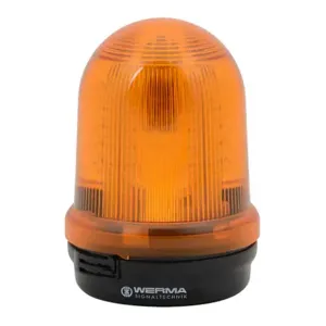 WERMA 82939068 Industrial Signal Beacon, 98mm, Yellow, Evs Flashing, Base Mount, 115-230 VAC | CV6MRQ