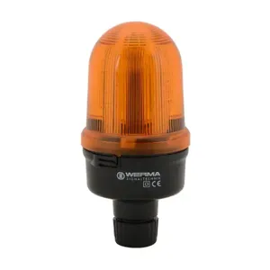 WERMA 82939755 Industrial Signal Beacon, 98mm, Yellow, Evs Flashing, Tube Mount, 24 VDC | CV6MRR