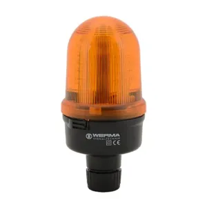 WERMA 82939768 Industrial Signal Beacon, 98mm, Yellow, Evs Flashing, Tube Mount, 115-230 VAC | CV6MRT