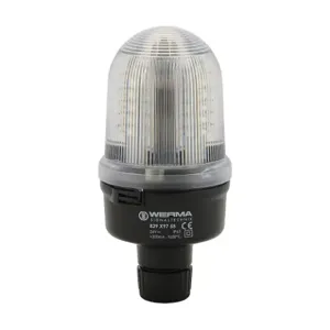 WERMA 82949755 Industrial Signal Beacon, 98mm, Clear/White, Evs Flashing, Tube Mount, 24 VDC | CV6MTE