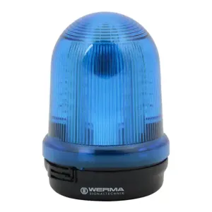 WERMA 82951055 Industrial Signal Beacon, 98mm, Blue, Rotating, Base Mount, 24 VDC | CV6MTJ