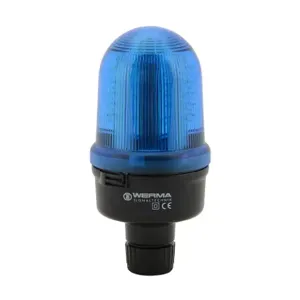 WERMA 82951755 Industrial Signal Beacon, 98mm, Blue, Rotating, Tube Mount, 24 VDC | CV6MTL