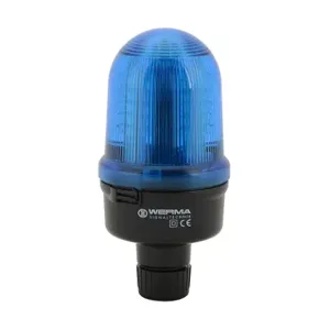 WERMA 82951768 Industrial Signal Beacon, 98mm, Blue, Rotating, Tube Mount, 115-230 VAC | CV6MTM