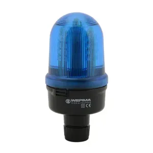 WERMA 82953767 Industrial Signal Beacon, 98mm, Blue, Permanent, Tube Mount, 115 VAC | CV6MTP