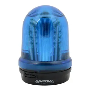 WERMA 82955055 Industrial Signal Beacon, 98mm, Blue, Permanent/Blinking/Rotating, Base Mount, 24 VDC | CV6MTQ