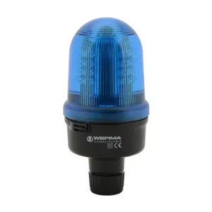 WERMA 82955755 Industrial Signal Beacon, 98mm, Blue, Permanent/Blinking/Rotating, Tube Mount, 24 VDC | CV6MTR