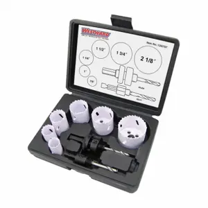 WESTWARD 12G707 Hole Saw Set Bi-metal 8pcs | AA4EBY