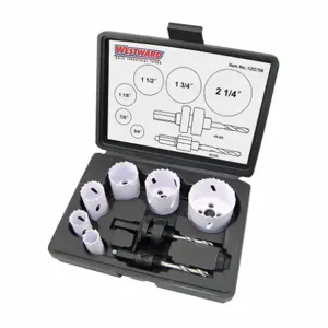 WESTWARD 12G708 Hole Saw Set Bi-metal 8 Pcs | AA4EBZ