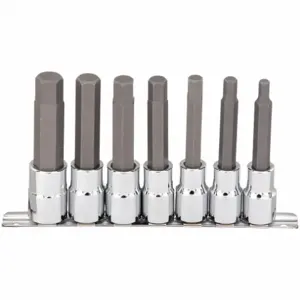 WESTWARD 1EZJ1 Socket Bit Set, 1/2 Inch Drive Size, 7 Pieces, 1/2 To 9/16 Inch Tip Size | CJ3LTJ