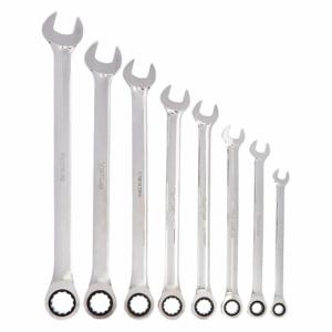 WESTWARD 1LCC9 Combination Wrench Set, Alloy Steel, Chrome, 8 Tools | CU9ZQT