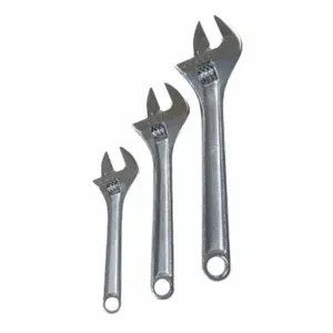 WESTWARD 1NYB8 Adjustable Wrench Set Chrome 3 Piece | AB2UYZ