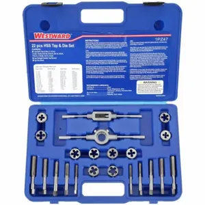 WESTWARD 1PZ47 Tap/die Set 22 Pieces | AB2ZMU