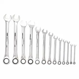 WESTWARD 20PH05 Combination Wrench Set, Alloy Steel, Mirror, 13 Tools | CU9ZQX