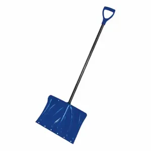 WESTWARD 21AC99 Snow Shovel, 18 Inch Blade Width, Steel, 37 Inch Handle Length, D-Grip | CV2AAR