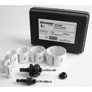 WESTWARD 29VX13 Hole Saw Electricians Kit 9 Pcs. | AF9EQP