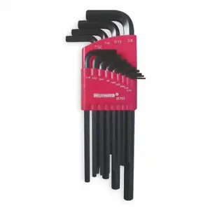 WESTWARD 2CYC3 Hex Key Set 1/4 - 3/8 Inch L-shaped Long | AB9GBA