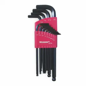 WESTWARD 2CYC6 Ball End Hex Key Set 0.050 - 3/8 Inch | AB9GBD