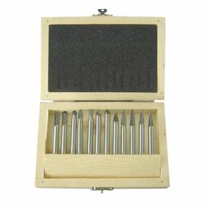 WESTWARD 2LYR5 Carbide Bur Set Single Cut 1/4 Inch 12 Pcs | AC2QCG