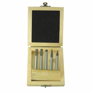 WESTWARD 2LYT2 Carbide Bur Set Single Cut 1/4 Inch 5 Pcs | AC2QCN