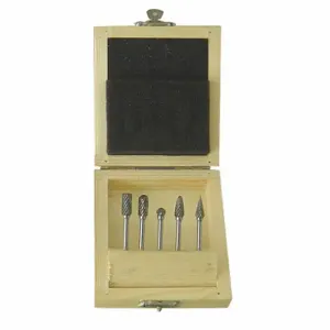 WESTWARD 2LYT5 Carbide Bur Set Double Cut 1/8 Inch 5 Pcs | AC2QCR