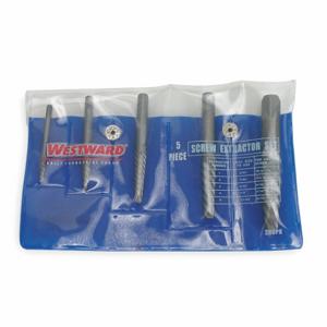 WESTWARD 2RUP8 Screw Extractor Set Carbon Steel 5 Pcs | AC3DUT