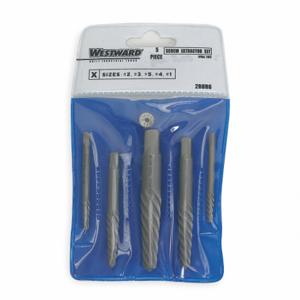 WESTWARD 2RUR6 Screw Extractor Set Cr Mo 5 Pcs | AC3DUX