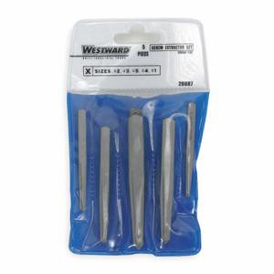 WESTWARD 2RUR7 Screw Extractor Set 1/8 To 3/8 5 Pcs | AC3DUY