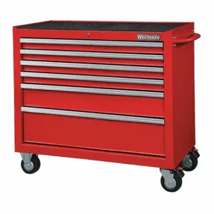 WESTWARD 32H852 Rolling Cabinet 42 x 18-1/2 x 39-13/16 Red | AC6ACJ